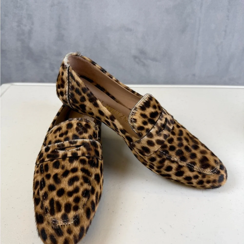 Stuart Weitzman Womens Loafers Size 6.5 Calf Hair Palmer Bold Shoes - Picture 9 of 9